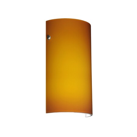 Besa Lighting Tamburo 7 Wall Sconce, Amber Matte, Satin Nickel Cap Finish, 1x75W Incandescent 704280-SN